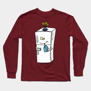 Funny refrigerator cartoon illustration Long Sleeve T-Shirt